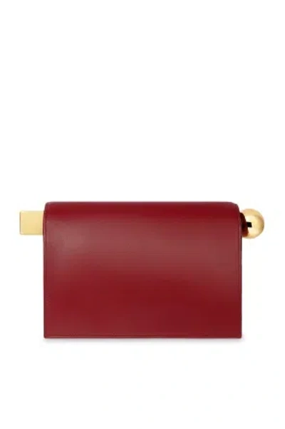Jacquemus Round Square Clutch Bag Top Handle In Red