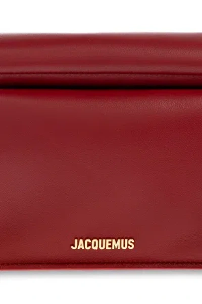 Jacquemus Round Square Clutch Bag Top Handle In Red