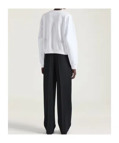 Givenchy Sweatshirt In Fleece With Trompe L'œil Pattern In White