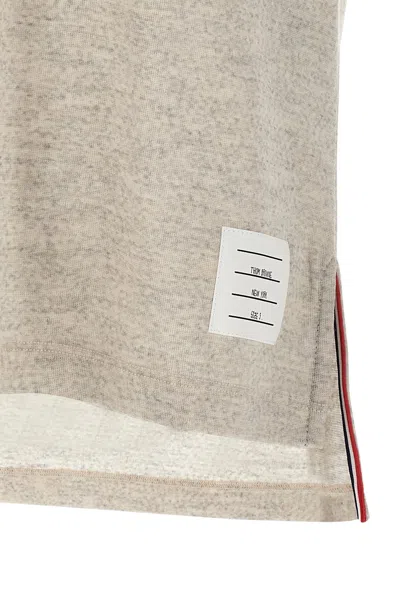 Thom Browne '4bar' Detail Polo Shirt In Gray