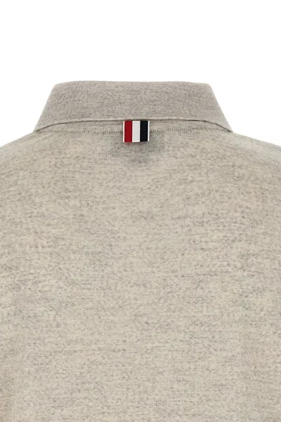Thom Browne '4bar' Detail Polo Shirt In Gray