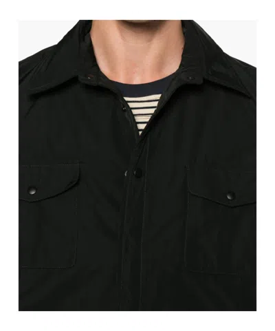 Aspesi Buttoned Flap-pocket Shirt Jacket In Black