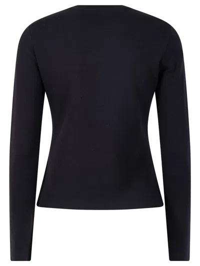 Max Mara Ticino Long-sleeved Fitted Top In Blue