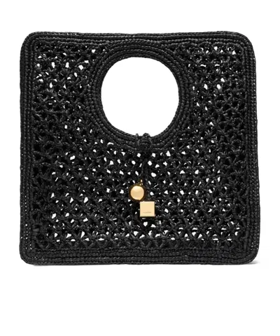 Jacquemus Celine Chestnut Brown Calf Leather Classique Triomphe Bag In Black