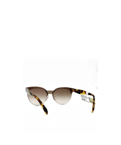 Prada Half Frame Sunglasses In Brown