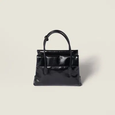 Miu Miu Solitaire Bag In Shiny Leather In Black