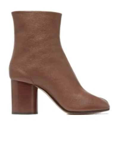 Maison Margiela Tabi Ankle Boots Woman Black In Brown