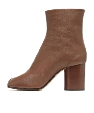 Maison Margiela Tabi Ankle Boots Woman Black In Brown