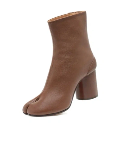 Maison Margiela Tabi Ankle Boots Woman Black In Brown