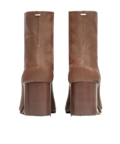 Maison Margiela Tabi Ankle Boots Woman Black In Brown