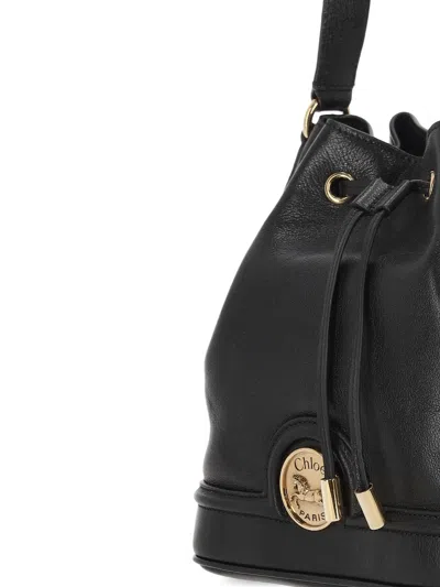 Chloé Drawstring Bucket Bag In Black