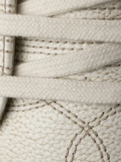 Prada Low Profile Round Toe Rubber Sole Sneakers In White