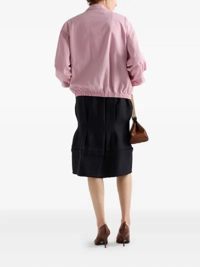 Prada Chevron-pattern Wool Skirt In Black