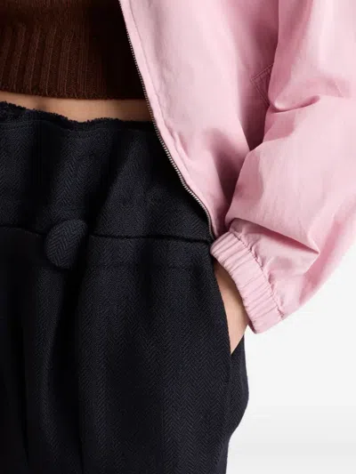 Prada Chevron-pattern Wool Skirt In Black