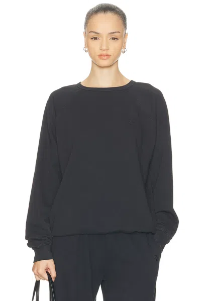 Éterne Oversized Lightweight French Terry Raglan Sweatshirt In Black