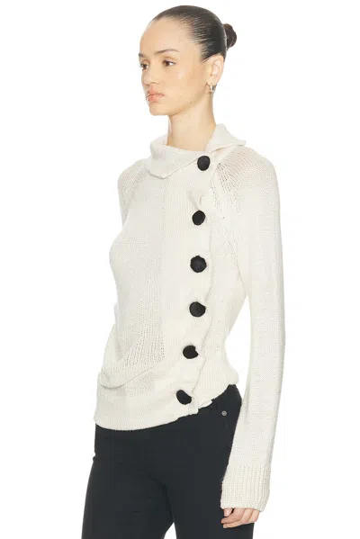 Khaite Lorrai Silk Cardigan In White