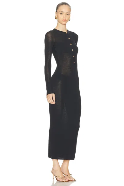 Versace Long Sleeve Sheer Dress In Black