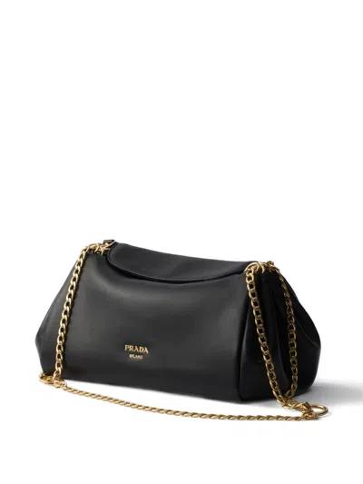 Prada Small Tumulte Chain-strap Leather Shoulder Bag In Black
