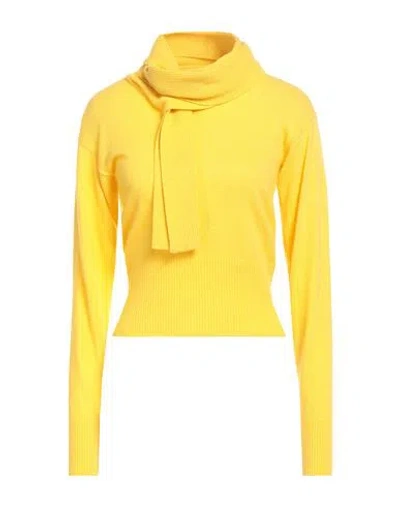 Msgm Woman Sweater Yellow Size S Wool, Viscose, Polyamide, Cashmere In Yellow