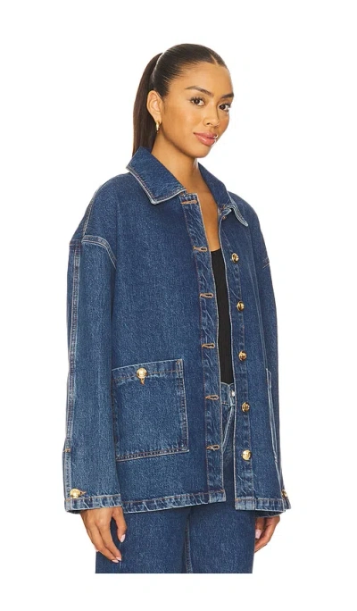 Anine Bing Womens Clean Indigo Denim Luca Relaxed-fit Denim Jacket In Blue