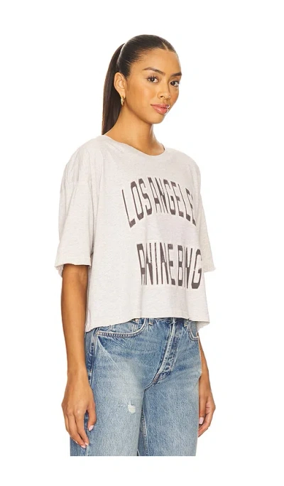 Anine Bing Graphic Print Cropped T-shirt With Short Sleeves In Gray