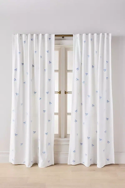 Maeve Cotton Embroidered Bow Curtain In White