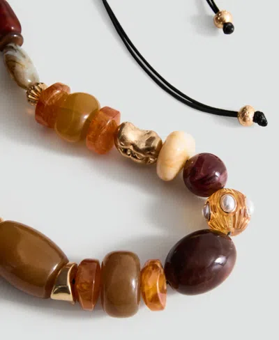 Mango Beaded Necklace In Brown