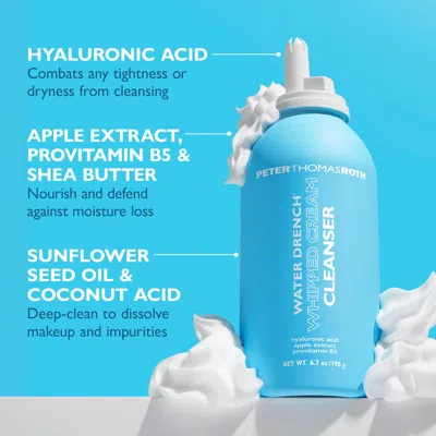Peter Thomas Roth Water Drench Hyaluronic Whipped Cream Cleanser 6.7oz In Transparent