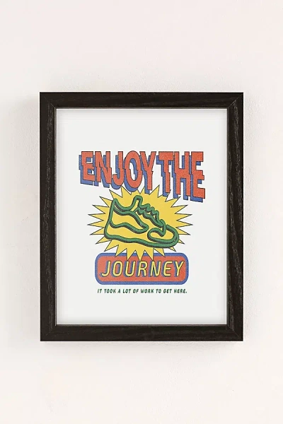 Urban Outfitters Refined Collective Enjoy The Journey Art Print In Black Wood Frame At  In Multi
