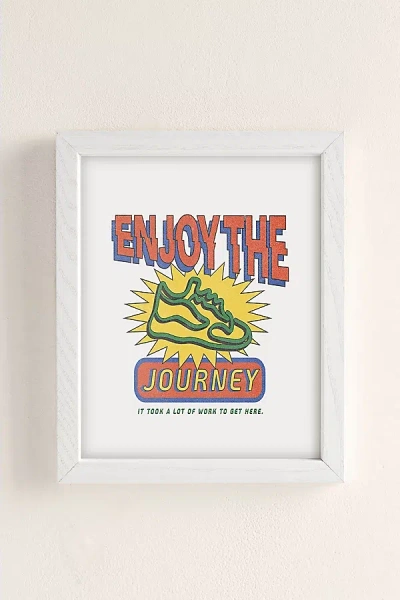 Urban Outfitters Refined Collective Enjoy The Journey Art Print In White Wood Frame At  In White