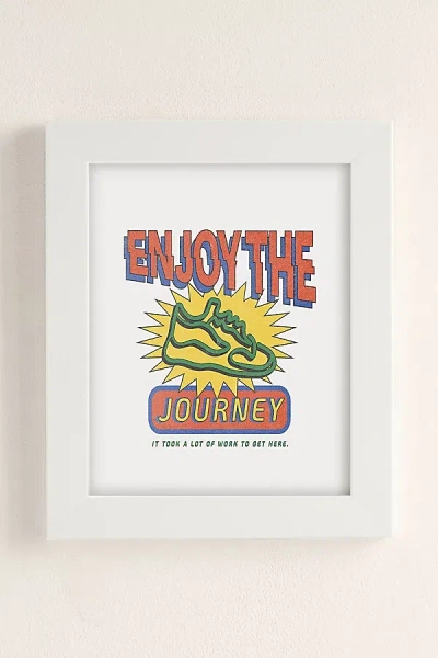 Urban Outfitters Refined Collective Enjoy The Journey Art Print In White Matte Frame At  In Multi