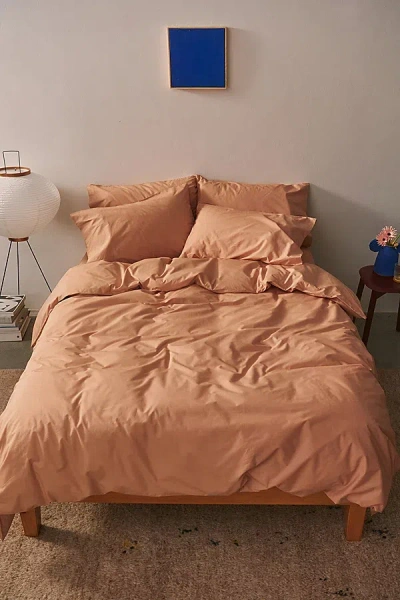 Bed Threads Organic Cotton Percale Sheet Set In Butterscotch At Urban Outfitters In Brown