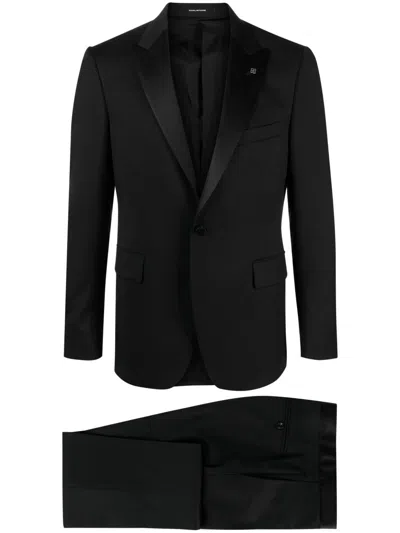 Tagliatore Black Vicuña Wool Suit In Black