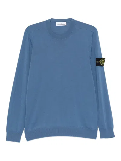 Stone Island Classic Long-sleeve Crew-neck Sweater In Blue