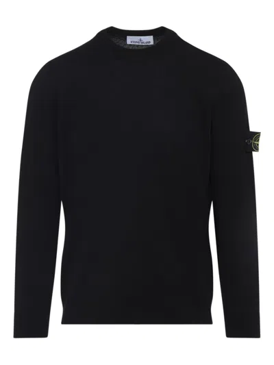 Stone Island Men's Diagonal Fleece Sweatshirt In Black