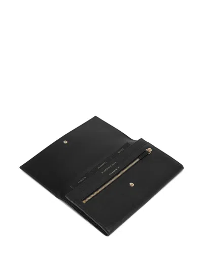 Smythson Womens Black Marshall Panama Cross-grain Leather Travel Wallet In Black