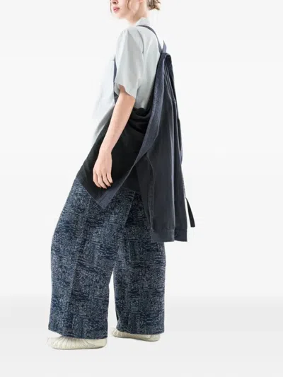 Maharishi Cotton-wool Blend Textured Trousers In Blue
