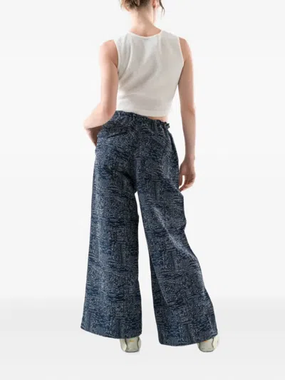 Maharishi Cotton-wool Blend Textured Trousers In Blue