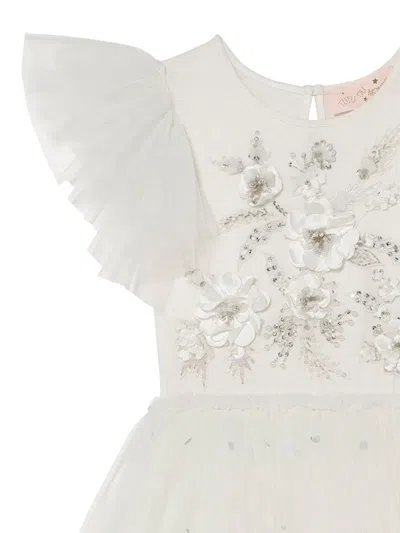 Tutu Du Monde Floral-embellished Tulle Dress In White