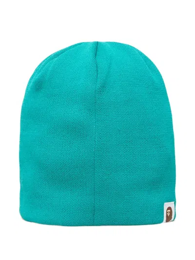 A Bathing Ape Star Lightning-motif Beanie Hat In Green