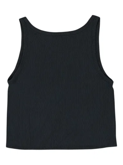 Callipygian Ribbed Tank Top In Black