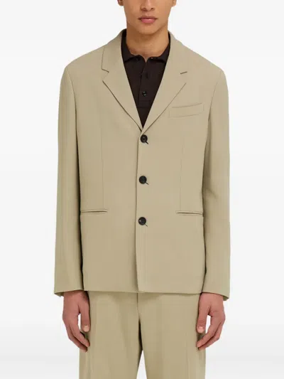 Ferragamo Four-button Single-breasted Blazer In Neutral