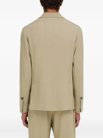 Ferragamo Four-button Single-breasted Blazer In Neutral