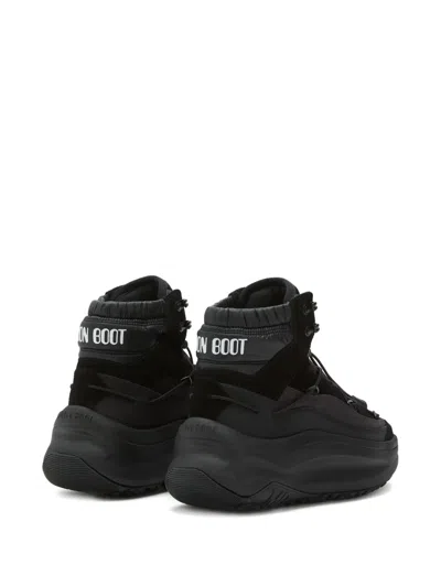 Moon Boot Black Moon247 Xlace Mid Sneakers In Black