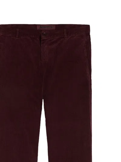 Aspesi Velvet Checked Casual Pants In Brown