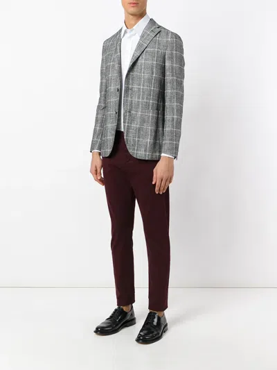 Boglioli Checked Two-button Blazer In Gray