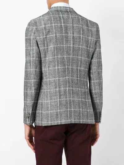 Boglioli Checked Two-button Blazer In Gray