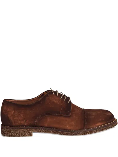 Flecs Suede Lace-up Derby Shoes In Brown