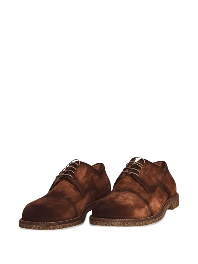 Flecs Suede Lace-up Derby Shoes In Brown