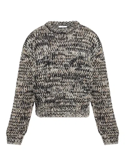 Lemaire Wool-blend Melange Sweater In Gray